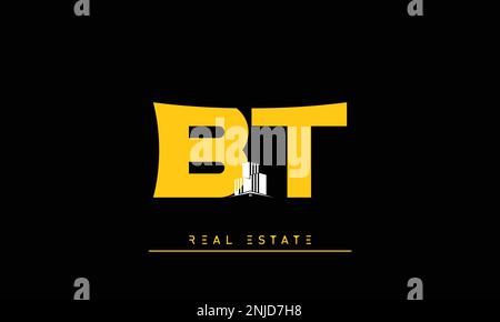 Real Estate letters Initials Monogram logo BT , TB Stock Vector