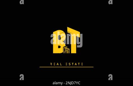 Real Estate letters Initials Monogram logo BT , TB Stock Vector