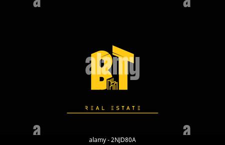Real Estate letters Initials Monogram logo BT , TB Stock Vector