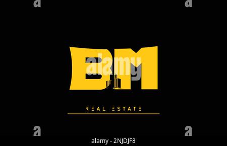Real Estate letters Initials Monogram logo BM , MB Stock Vector