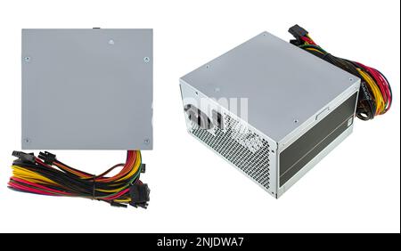 power supply for a computer, a spare part for a computer on a white ...