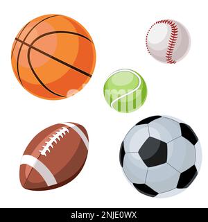 Set of sport different balls vector illustration Stock Vector