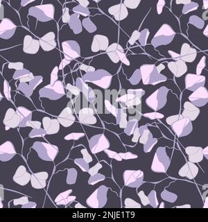Seamless botanical pattern with eucalyptus branches vector illustration Stock Vector