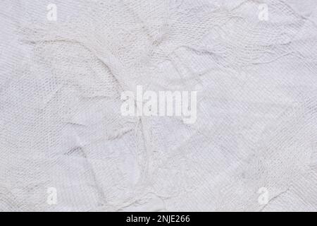 Textured handmade white textile background with mesh and paper base. Horizontal background handmade for design Stock Photo