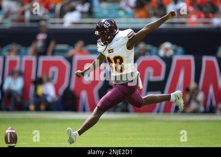 Canes QB Tyler Van Dyke, Miami Hurricanes 48 v Bethune Cookman, NCAA, 7,  Sept 14th, 2023,Hard Rock Stadium Stock Photo - Alamy