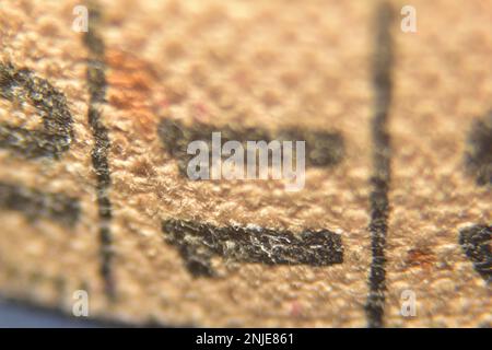 Number eleven on a tailor's tape measure close up Stock Photo