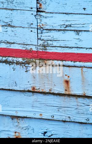 weathered paint on wodden shipping boat. High quality photo Stock Photo