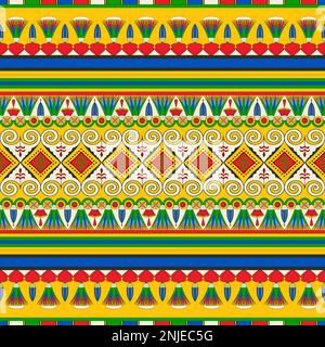 Ancient Egyptian traditional background, vector seamless pattern Stock ...