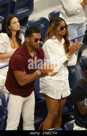 Russell Wilson and Ciara at the 2022 US Open, Friday, Sep. 2, 2022