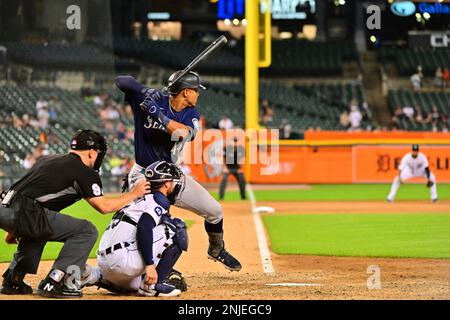 DETROIT, MI - AUGUST 30: Seattle Mariners starting pitcher George Kirby  (68) pitches in the third inning during the Detroit Tigers versus the  Seattle Mariners on Tuesday August 30, 2022 at Comerica