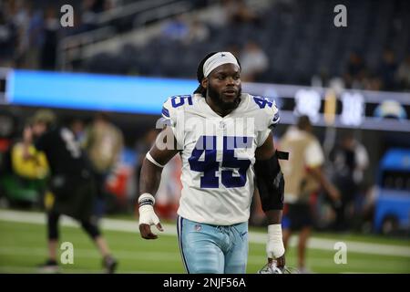 Dallas Cowboys practice squad linebacker Malik Jefferson works out during a  practice at the NFL football team's training facility in Frisco, Texas,  Wednesday, Oct. 12, 2022. (AP Photo/Tony Gutierrez Stock Photo - Alamy