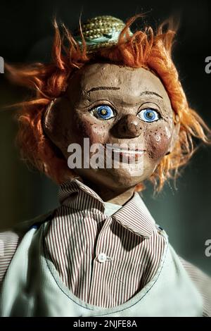 Portrait Of a creepy puppet Stock Photo