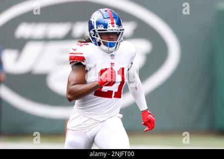 New York Giants' Yusuf Corker (21) tackles Cincinnati Bengals' Trenton  Irwin (16) during the second half of a preseason NFL football game Sunday,  Aug. 21, 2022, in East Rutherford, N.J. The Giants