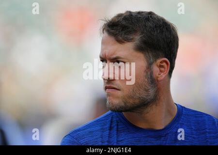 CINCINNATI, OH - AUGUST 27: Los Angeles Rams defensive tackle Aaron Donald  (99) before the game against the Los Angeles Rams and the Cincinnati  Bengals on August 27, 2022, at Paycor Stadium