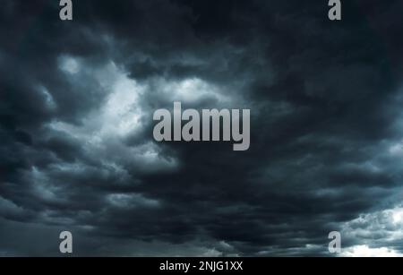 Storm dark clouds, dramatic background Stock Photo