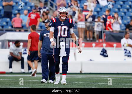 August 19, 2022; Foxborough, MA, USA; New England Patriots running