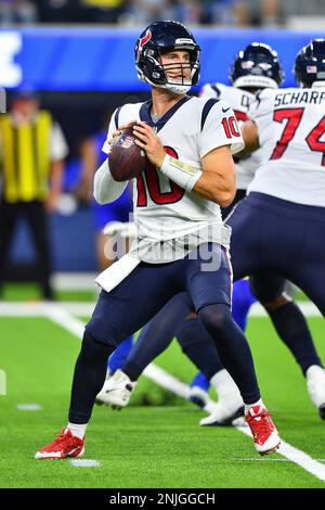 Los Angeles Rams quarterback John Wolford (13) throws during a NFL preseason  game against the Houston Texans, Friday, August 19, 2022, at SoFi Stadium  Stock Photo - Alamy