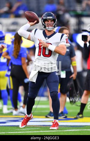 Los Angeles Rams quarterback John Wolford (13) throws during a NFL  preseason game against the Houston Texans, Friday, August 19, 2022, at SoFi  Stadium Stock Photo - Alamy