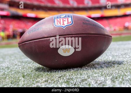 KANSAS CITY, MO - AUGUST 20: Football sits on the field prior to