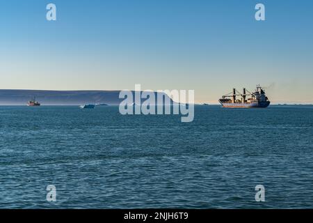 THULE AIR BASE Greenland The cargo ship Ocean Gladiator casts