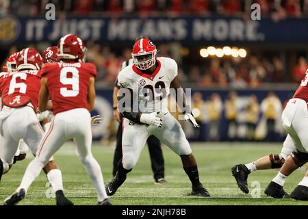 Georgia linebacker Nakobe Dean arrives on the red carpet before the 2022 NFL  Draft on Thursday, April 28, 2022 in Las Vegas. (Joe Buglewicz/AP Images  for NFL Stock Photo - Alamy