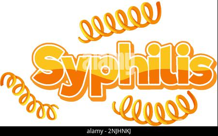 Treponema pallidum syphilis bacteria on white background illustration Stock Vector