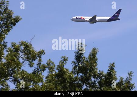 MEMPHIS TN AUGUST 13 A FedEx plane does a flyover during the