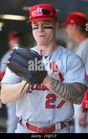 August 9 2022: Saint Louis left fielder Tyler O'Neill (27) before the game  with Saint