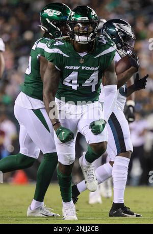 New York Jets cornerback Luq Barcoo (38) in action against the Philadelphia  Eagles during an NFL pre-season football game, Friday, Aug. 12, 2022, in  Philadelphia. (AP Photo/Rich Schultz Stock Photo - Alamy