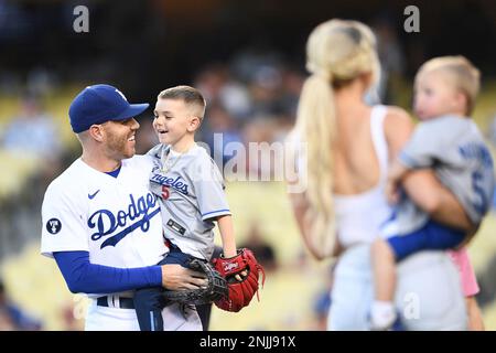 MLB - Charlie Freeman throwing out the first pitch to his