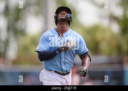 Tampa Bay Rays Patrick Merino (91) and Carlos Colmenarez (55) during a MiLB Spring  Training game against the Atlanta Braves on March 26, 2022 at Charlotte  Sports Park in Port Charlotte, Florida. (