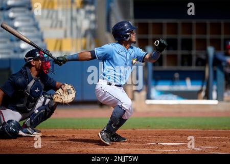 FCL Rays catcher Felix Salguera (86) rounds the bases after