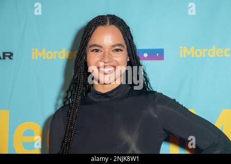 NEW YORK, NEW YORK - FEBRUARY 22: Azia Dinea Hale attends the 'iMordecai' New York Screening at JCC Manhattan on February 22, 2023 in New York City. Stock Photo