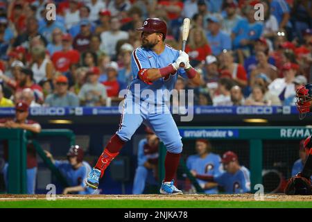 PHILADELPHIA, PA - AUGUST 06: Kyle Isbel #28 of the Kansas City Royals  during the game against the Philadelphia Phillies on August 6, 2023 at  Citizens Bank Park in Philadelphia, Pennsylvania. (Photo