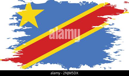 Democratic Republic of the Congo brush stroke flag vector background ...
