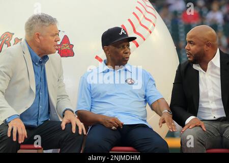 ATLANTA, GA - JULY 30: Braves Hall of Famers Ralph Garr and Andruw