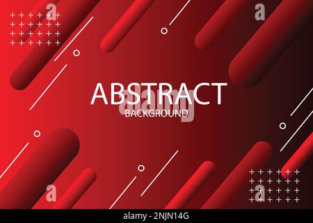 Red color  geometric background. Dynamic shapes composition. Stock Vector