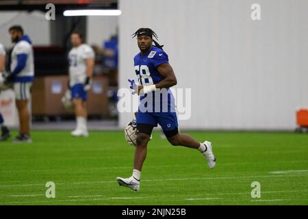 WESTFIELD, IN - JULY 27: Indianapolis Colts tight end Jelani Woods