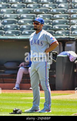 Texas Rangers second baseman Marcus Semien (2) swings at a pitch during the  second inning against the Oakland Athletics in Oakland, CA Thursday May 26  Stock Photo - Alamy