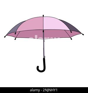 Pink umbrella in flat technique vector illustration Stock Vector