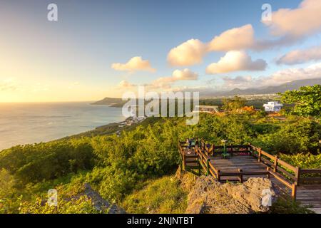 Beautiful sunset view from Guanshan of Kenting national park, Taiwan Stock Photo