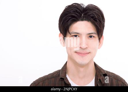 Asian handsome young man with healthy  face Stock Photo