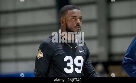 Running back Darius Hagans of Virginia State runs a drill during the  Historically Black College or University (HBCU) NFL Combine at the New  Orleans Saints training facility in Metairie, La., Monday, Feb.