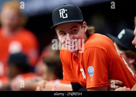Matthew Hoskins (27) of Peachtree Ridge High School in Suwanee, Georgia ...