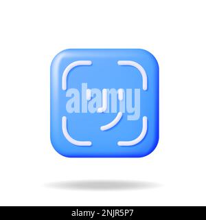 3D Face Recognition Icon Stock Vector