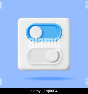 3D On and Off Buttons Switch Stock Vector