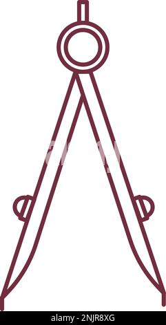 Drawing compass line architect icon vector tool Stock Vector