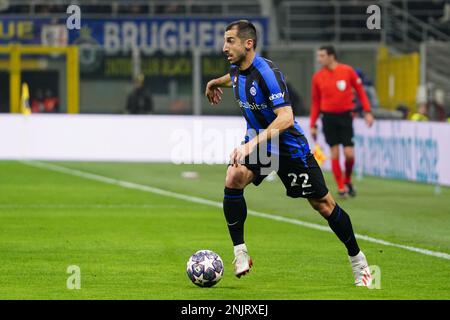 Milan, Italy - 22/02/2023, Henrikh Mkhitaryan (FC Inter) during the UEFA  Champions League, Round of 16, 1st leg football match between FC  Internazionale and FC Porto on February 22, 2023 at Giuseppe