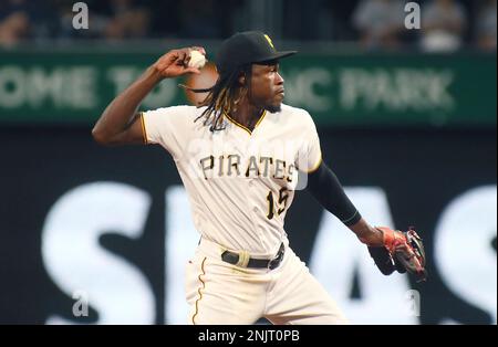 Pittsburgh, United States. 07th July, 2022. Pittsburgh Pirates shortstop Oneil  Cruz (15) reacts after string out in the seventh inning of the Yankees 16-0  win at PNC Park on Wednesday July 6