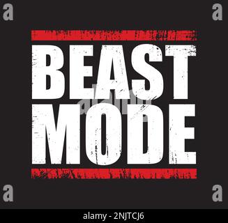 BEAST MODE Gym Fitness T-shirt Design with grunge effect. Stock Vector